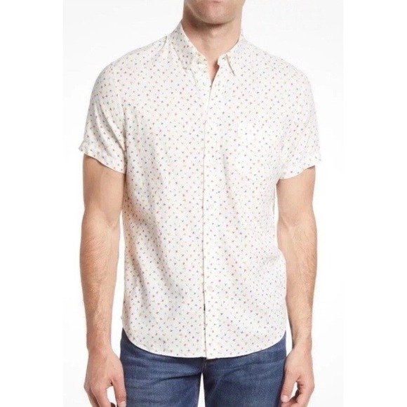 Rails Carson Daisy Chain White Button Down Floral Linen Shirt Size Large‎ - Picture 3 of 7